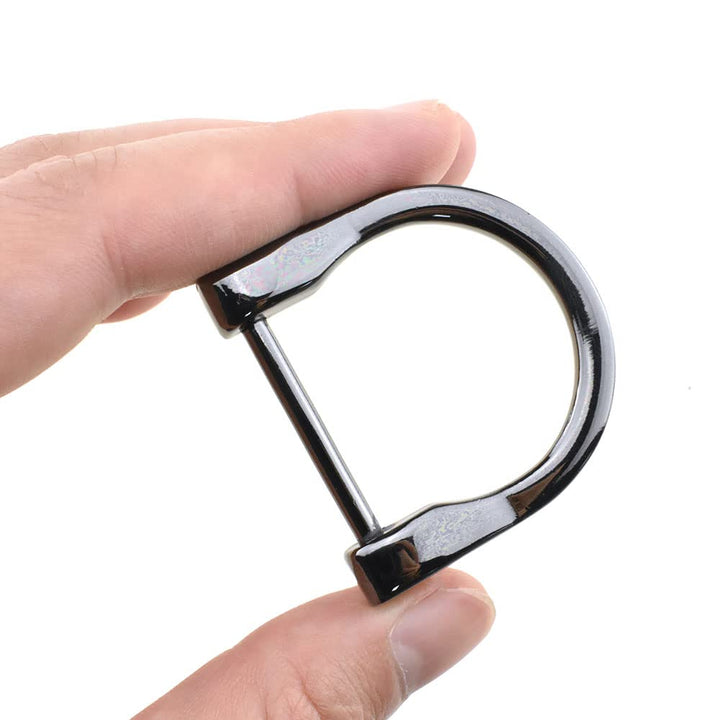 1 inch Width Horseshoe D-Rings Speedy Connect Polished Finish Lock Firmly Quality Metal U Shape Screw in Shackle Semicircle Accessories Gun Black 4 PCS for Crafts Leather Purse Strap Keychain