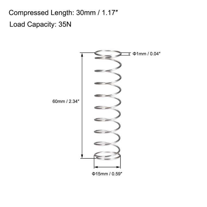 uxcell Compression Spring,304 Stainless Steel,15mm OD,1
