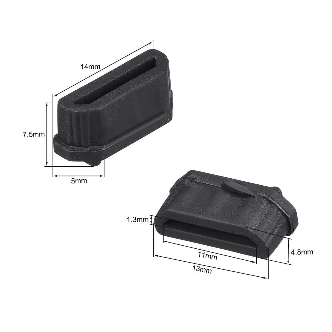 10pcs Anti Dust Silicone Cover Port Protectors for Female Port 11mmx1.3mm Black