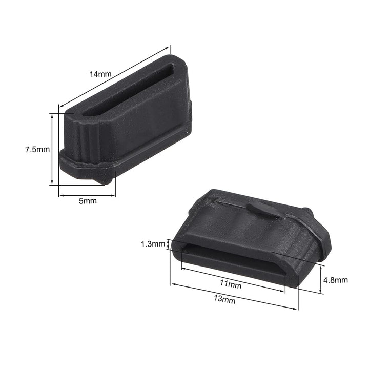 10pcs Anti Dust Silicone Cover Port Protectors for Female Port 11mmx1.3mm Black