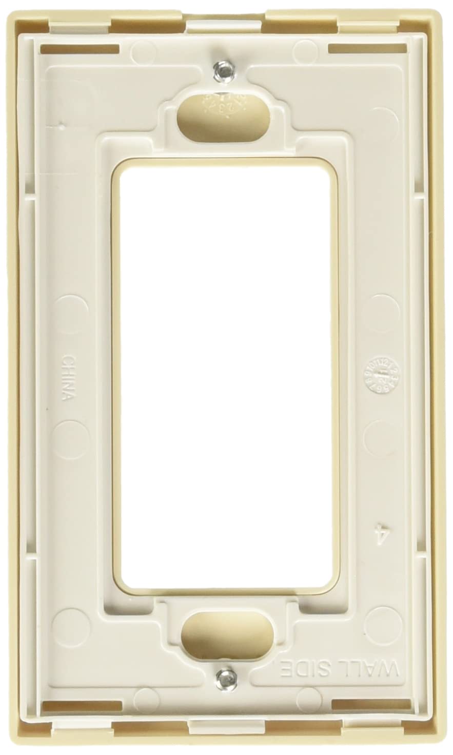 LEVITON 80301-ST 1-Port Decora(R) Plus Screwless Wall Plate (Light Almond)