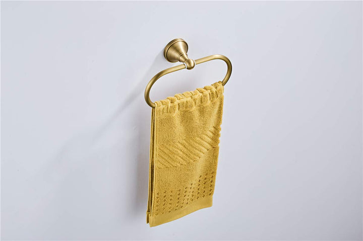 Oval Towel Ring Antique Brass Hanger Hand Towel Holder for Bathroom Kitchen Accessories Wall Mounted, Brushed Bronze