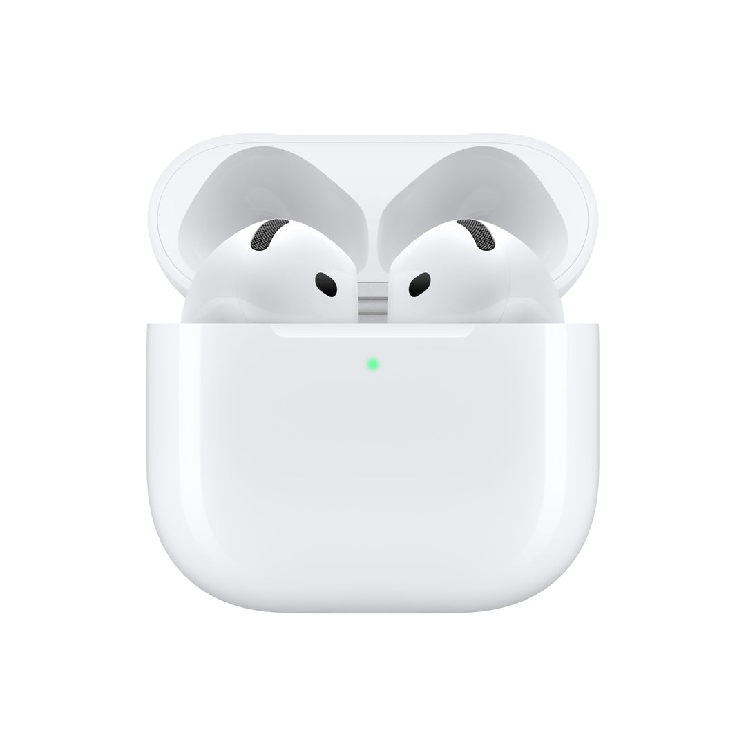 Apple AirPods 4 Wireless Earbuds, Bluetooth Headphones, Personalized Spatial Audio, Sweat and Water Resistant, USB-C Charging Case, H2 Chip, Up to 30 Hours of Battery Life, Effortless Setup for iPhone