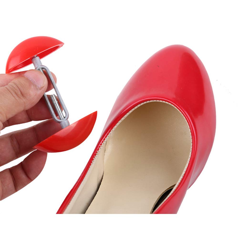 1Pair Mini Shoe Stretchers, Men Women Shoe Stretchers Shaper Expander Width Extender Adjustable-Red