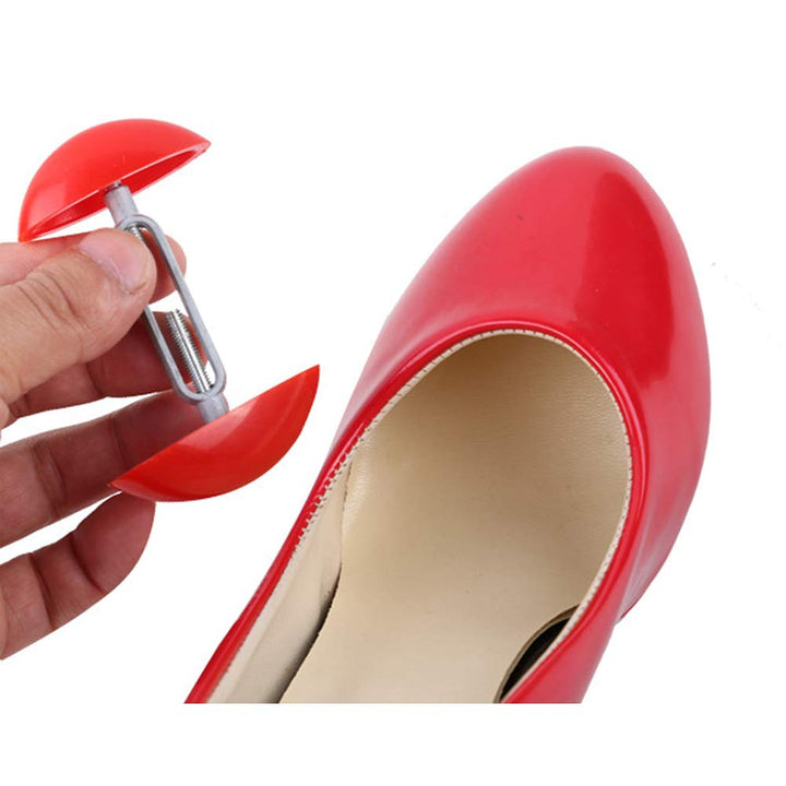 1Pair Mini Shoe Stretchers, Men Women Shoe Stretchers Shaper Expander Width Extender Adjustable-Red