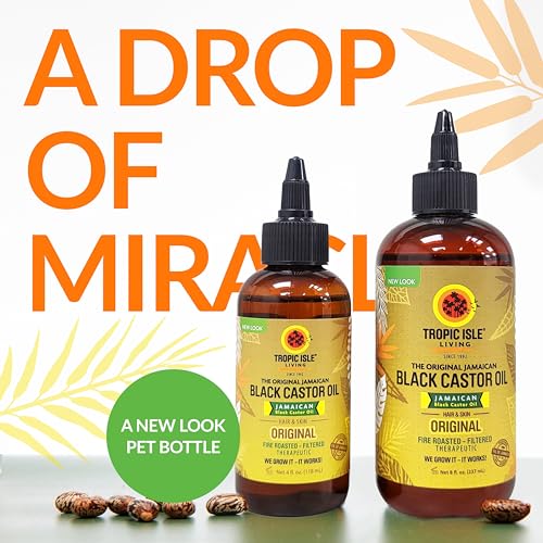 Jamaican Black Castor Oil, 4oz - Pet Bottle | Rich in Vitamin E, Omega Fatty Acids & Minerals | For Hair Growth Oil, Skin Conditioning, Eyebrows & Eyelashes