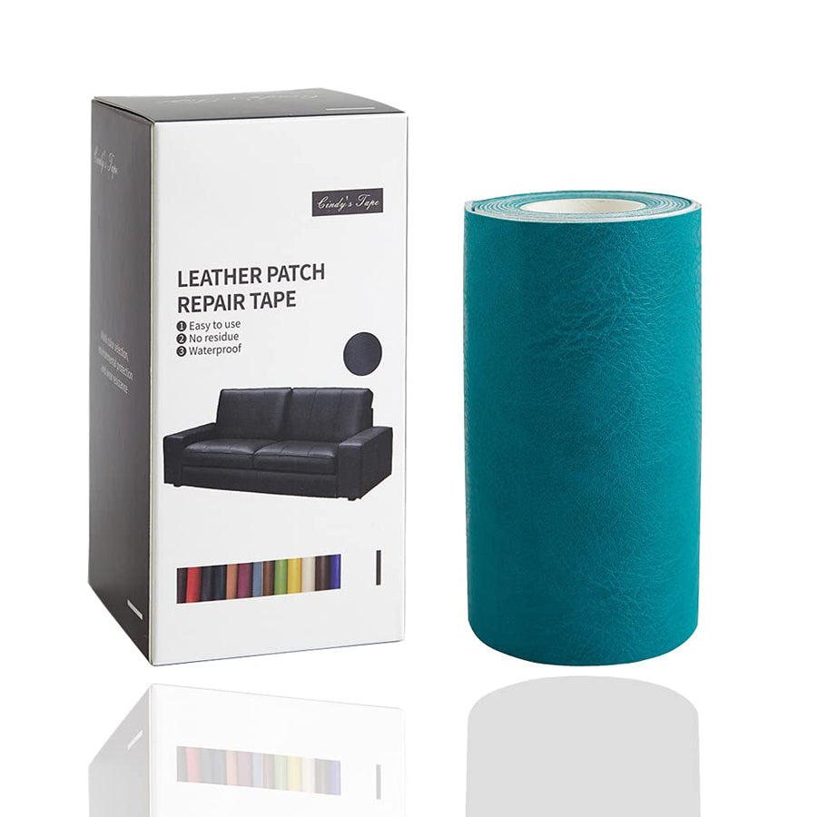 Leather Repair Tape kit, Peacock Green 4 x 60inch Self Adhesive Patch for Couch, Sofa, Car Seat, Handbag, Furniture, Drivers Seat, Jacket, Computer Chair First Aid Vinyl Repair kit