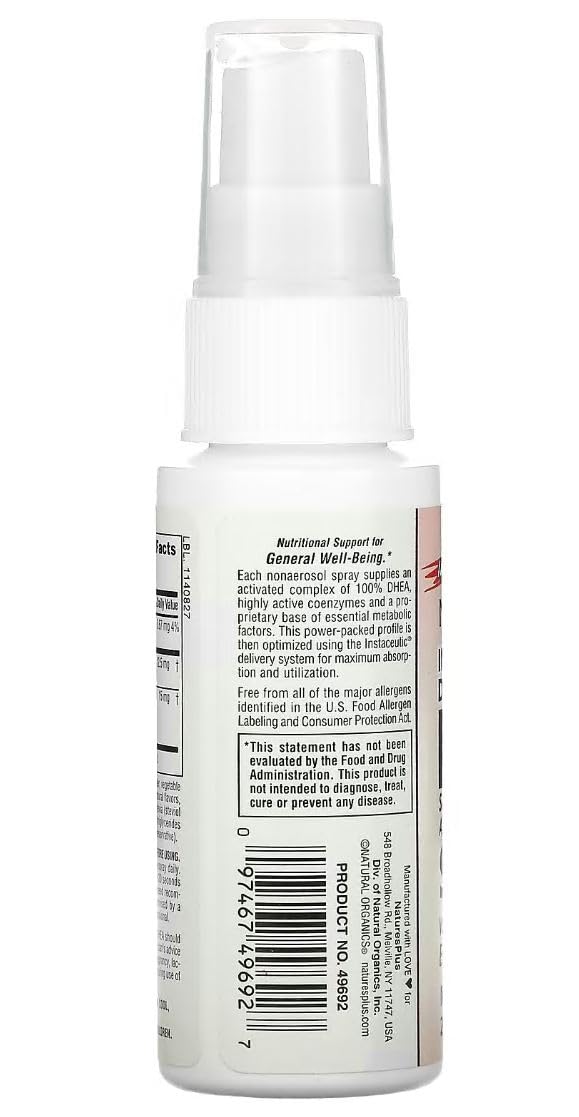 NaturesPlus DHEA Lipoceutical Spray - Natural Wild Berry Flavor - Anti-Aging, Hormone Balancing Support Complex - Bioavailable Micro-Soluble Spray - 80 Servings, 2 Fl Oz (Pack of 1)