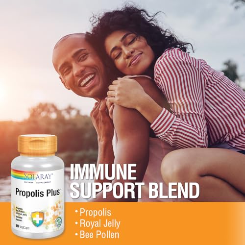 Propolis Plus | Healthy Immune System Support with Propolis, Bee Pollen &amp; Royal Jelly | 90 VegCaps