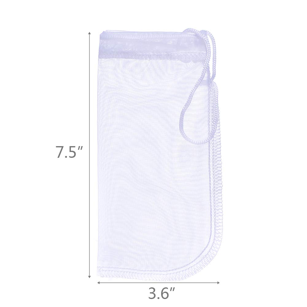 ALEGI Media Filter Bag Aquarium Extra Fine,Reusable 180 Micron Drawstring Mesh Filter Bags for Very Fine Resins Filter (7.5*3.6 (3 Pack))