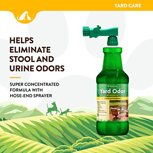 – Yard Odor Eliminator – Eliminate Stool and Urine Odors from Lawn and Yard – Designed for Use on Grass, Plants, Patios, Gravel, Concrete &amp; More – 31.6 oz Ready-to-Use with Nozzle