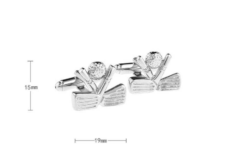 MRCUFF Golf Ball and Clubs Heads Pair Cufflinks in a Pr