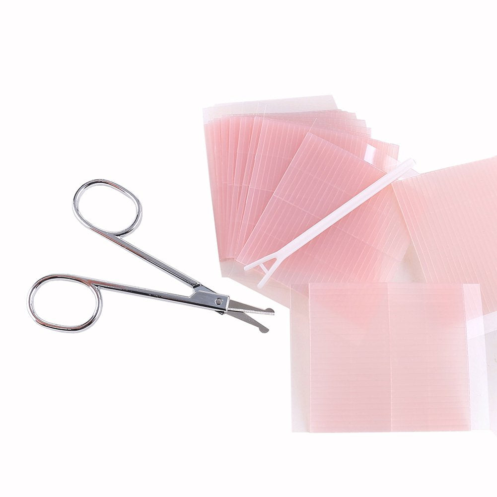 Scala Pro 572Pcs 0.5Mm Makeup Eyelid Double Sided Tape Big Eye Decoration Invisible Double Fold Eyelid Shadow Sticker Double Eyelid Tape Tool(With Fork Rods, Scissors)