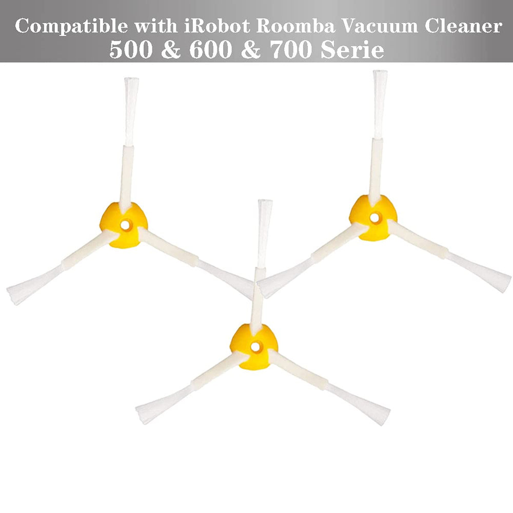 Replaced Side Brushes (3- Pack) Compatible with iRobot Roomba 500 & 600 & 700 Series Vacuum Cleaner,3-Armed Side Brushes Compatible with iRobot Vacuum Cleaner 600 610 620 760 770 780
