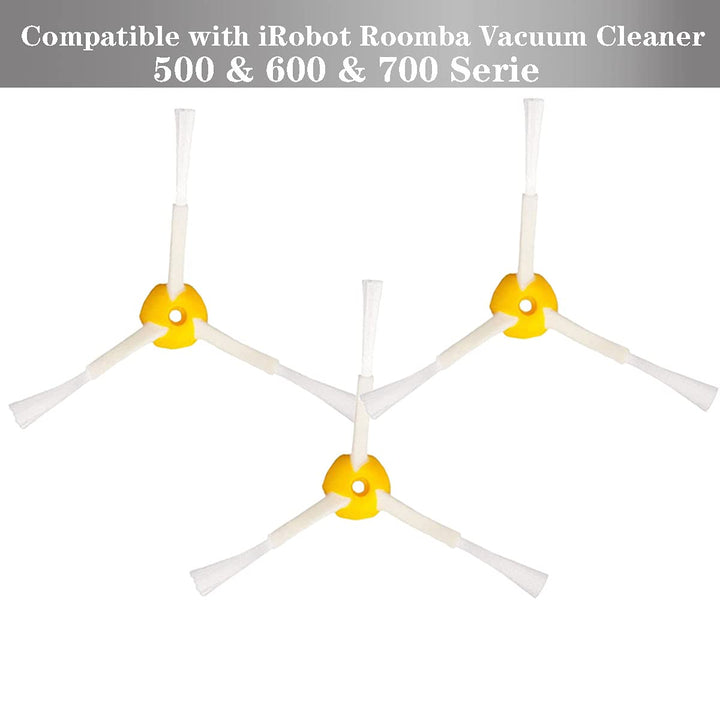 Replaced Side Brushes (3- Pack) Compatible with iRobot Roomba 500 &amp; 600 &amp; 700 Series Vacuum Cleaner,3-Armed Side Brushes Compatible with iRobot Vacuum Cleaner 600 610 620 760 770 780