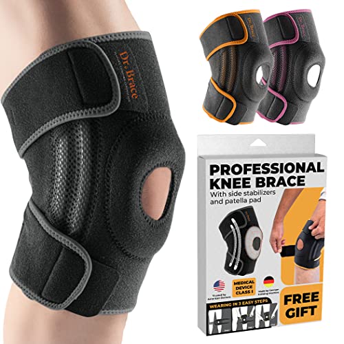 ELITE Knee Brace with Side Stabilizers &amp; Patella Gel Pads for Maximum Knee Pain Support and fast recovery for men and women-Please Check How To Size Video (Mercury, Medium)
