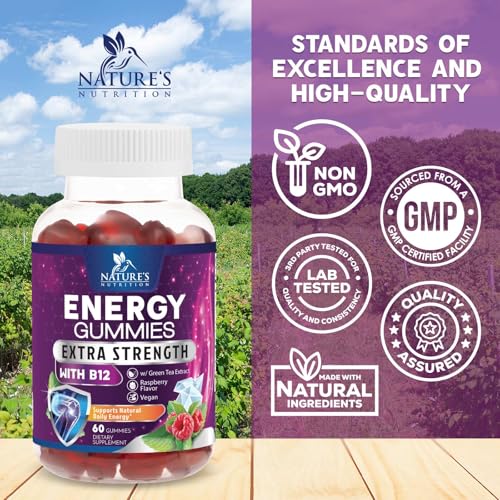 Energy Gummies Vitamin B12 1000 mcg, Green Tea Natural 
