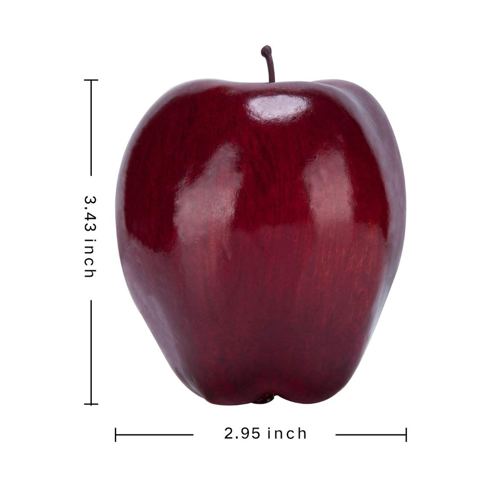 16PCS Artificial Red Apples, Red Delicious Apple,Plastic Fruit,Fake Fruit Lifelike Simulation Apples for Home Kitchen Table Basket Decoration, 3.43 x 2.95