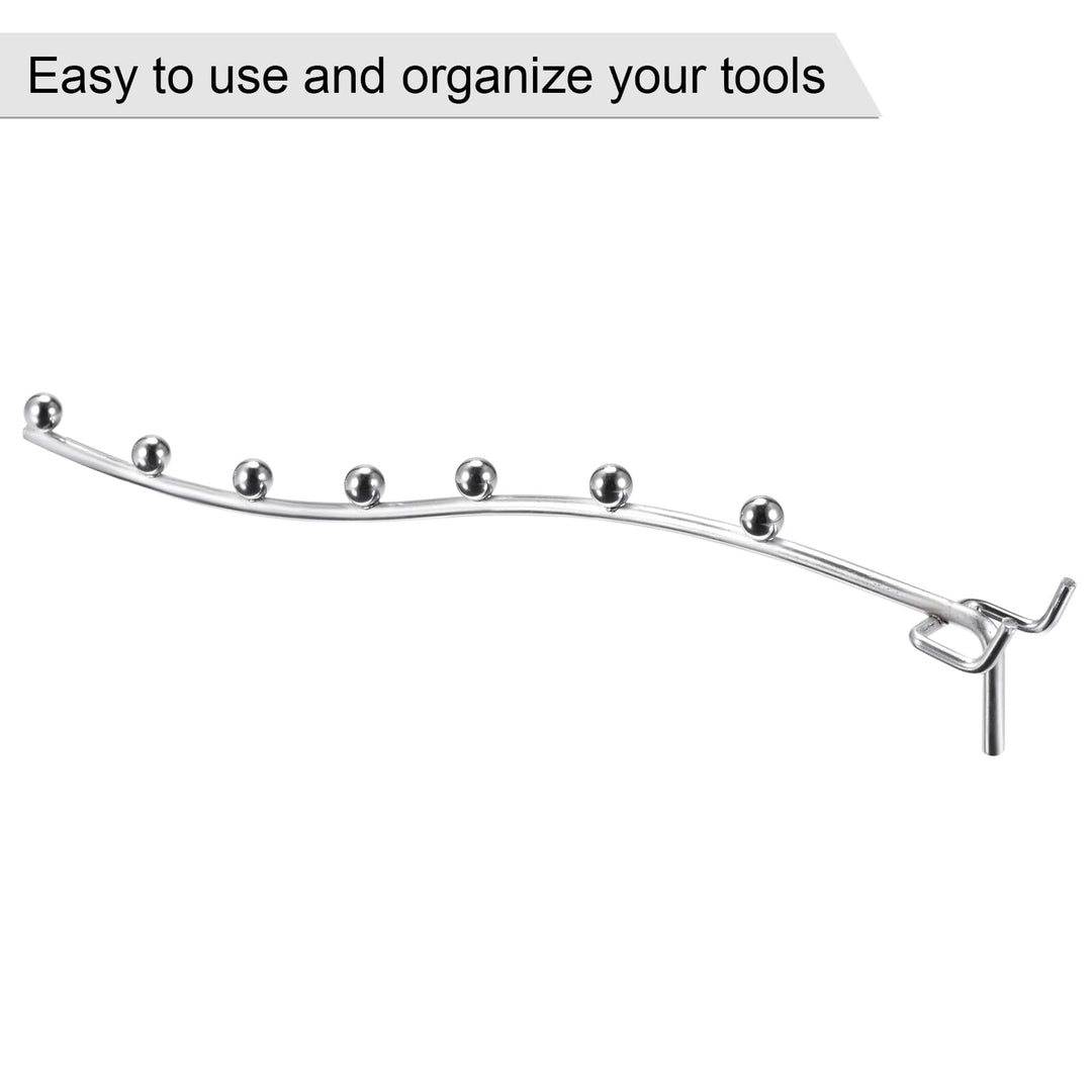 MECCANIXITY Pegboard Hooks Shelves 10 Inch Silver Fits 