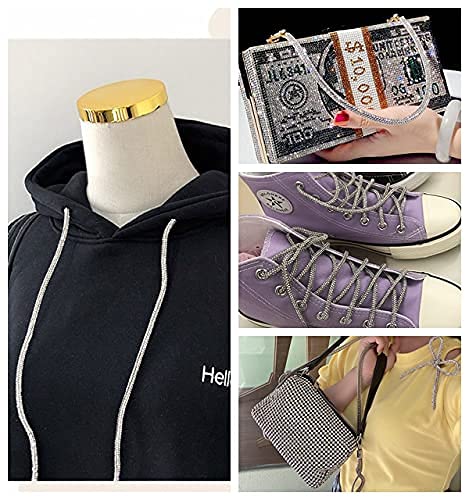 Rhinestones Tube for Crafts Bling Rhinestone Rope Glitter Cord Tube for DIY Bows,Hairband,Shoe Laces Wedding Dress Costume Decoration Accessories (Style A 4meters)