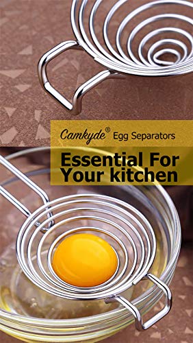 Egg Separator Food Grade Stainless Steel Egg Yolk White Separation Tool (Red)