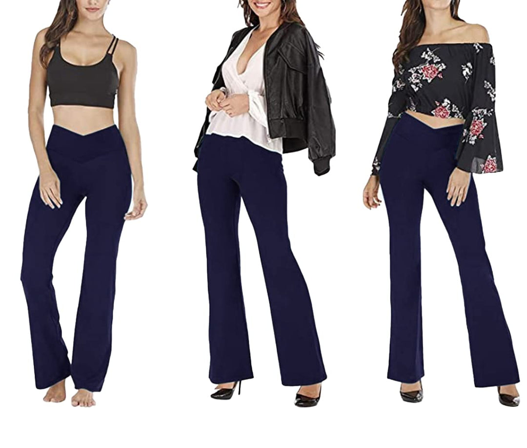 TOPYOGAS Women&#39;s Casual Bootleg Yoga Pants V Cr
