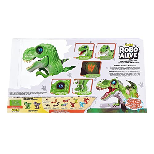 Attacking Green T-Rex Battery-Powered Robotic Toy by Zuru, Dinosaur Toy, Birthday Gift for Boys 3 Years Old and Up