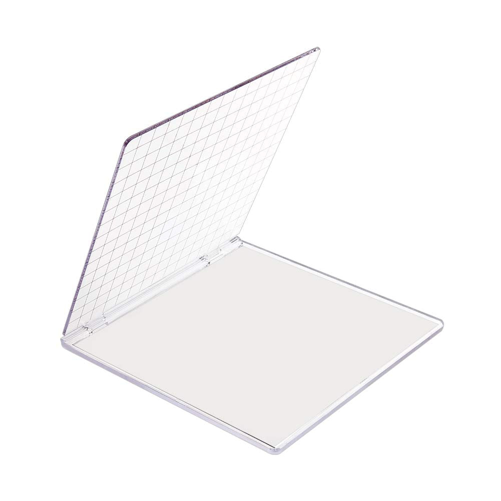 Acrylic Stamp Block 5.9x6.1 Perfect Positioning Stamping Clear Stamps Scrapbook Craft Stamping Tool with Grid Lines for Card Making Scrapbooking Journaling and Other Paper Crafts