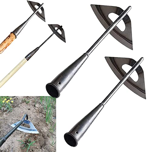 2Pcs Gardening Tools Hollow Hoe, All-Steel Hardened Hollow Hoe, Sharp Edge Garden Weeding Tools, Hoe Garden Tool Hand Shovel Weed Puller for Backyard Loosening Farm Planting Weeding ( Long Handle)