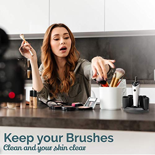 Electric Makeup Brush Cleaner Machine with Cleaning Solution - USB Charging Station, Automatic Brush Washer and Dryer - 3 Adjustable Speeds for Easy Cleaning - Complete Set for Hygienic Brushes