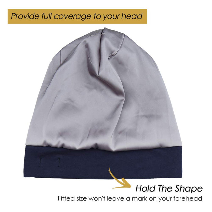 FocusCare Adjustable Sleep Hats,Silk Satin Lining Prote