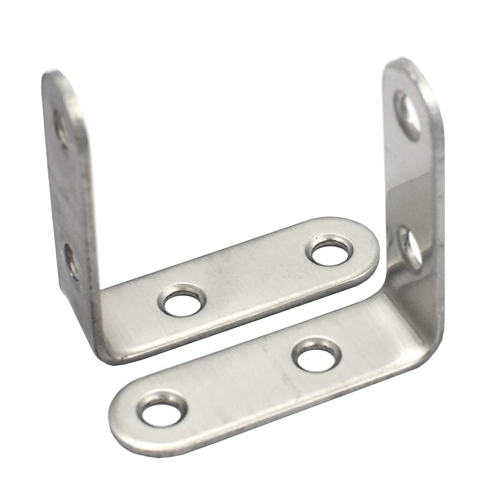 DGOL 12 pcs 2 x 2 x 0.62 inch Stainless Steel Corner Br