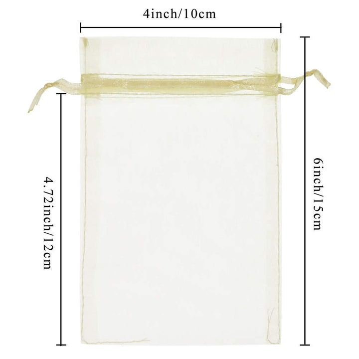 SumDirect 100Pcs 4x6 Sheer Drawstring Organza Jewelry P