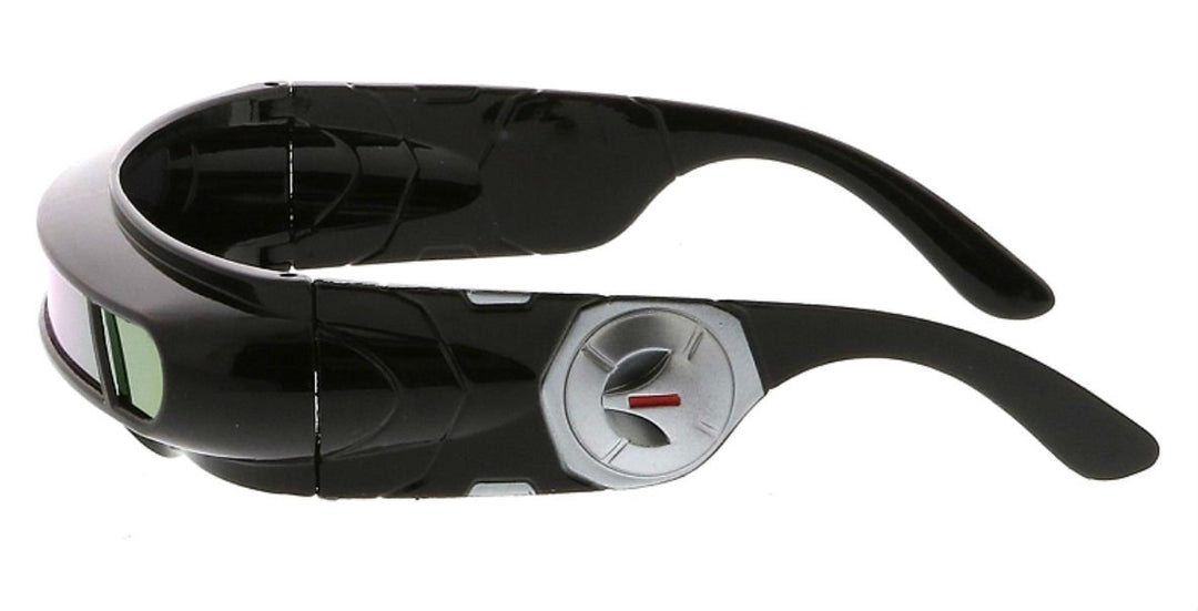 - Futuristic Cyclops Wrap Around Monoblock Shield Sunglasses (Black, Blue Revo)