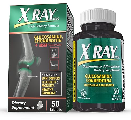 X Ray High Potency Joint Health Supplement, with Glucosamine 1500mg, Chondroitin 300mg, MSM 120 mg, Supports Healthy Joints, Bones & Cartilage - 50 Count
