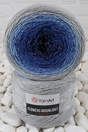 YarnArt Flowers Moonlight Glitter Cotton Yarn, Soft, Ra