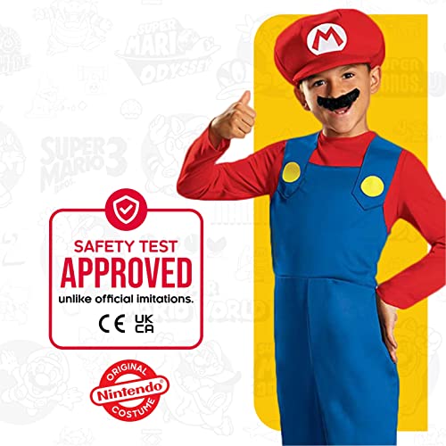 Nintendo Super Mario Bros DISK73689L Classic Costume, (Small 4-6 years), Red, Blue