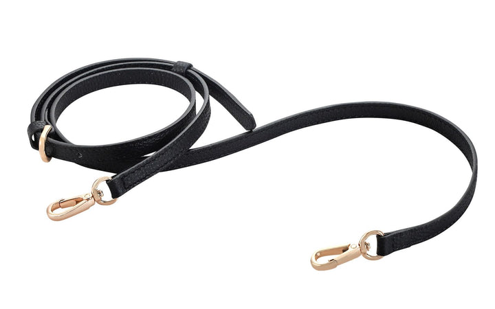 Purse Strap,Genuine Leather Purse Straps Replacement for Cross Body Bag HandBags(Black-Gold Hardware)