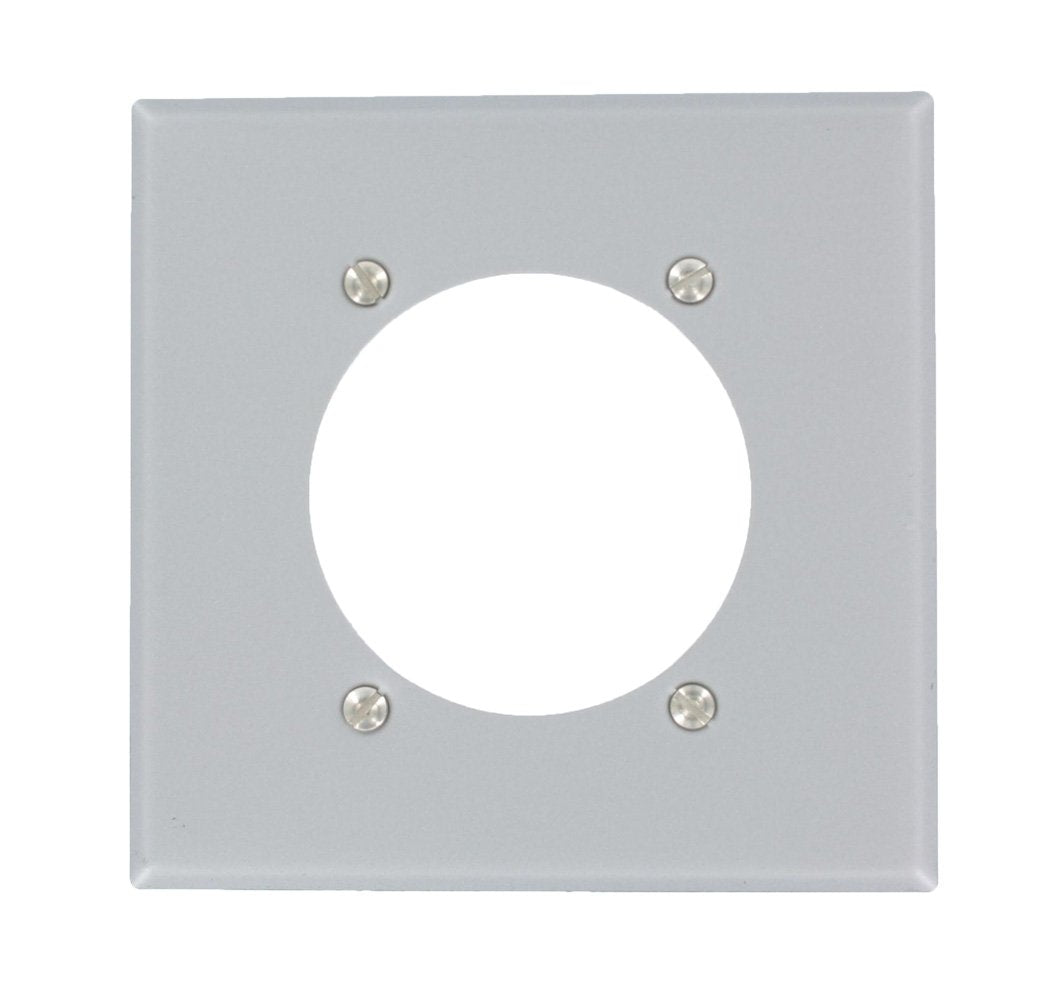 S701-GY 2-Gang Power Receptacle Wallplate, Flush Mou