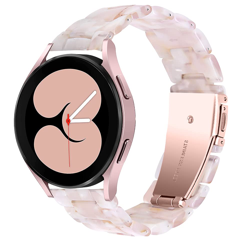 Resin Bands Compatible with Samsung Galaxy Watch 6 5 4 Band 40mm/44mm, Watch 5 Pro 45mm, Galaxy Active 2, 20mm Band for Galaxy Watch 4 Classic 42mm 46mm, Watch 6 Classic 43mm/47mm Women