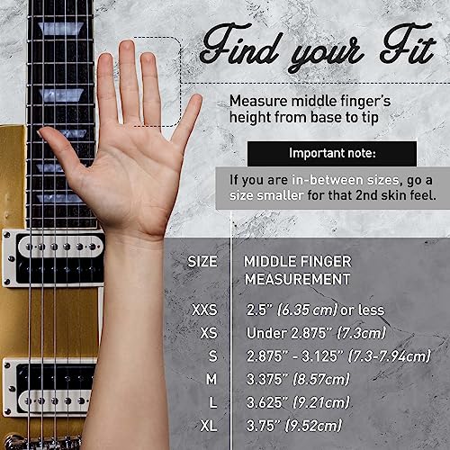 MUSICIANS PRACTICE GLOVE - 1 Glove - Finger &amp; Hand issues (Medium, Black)