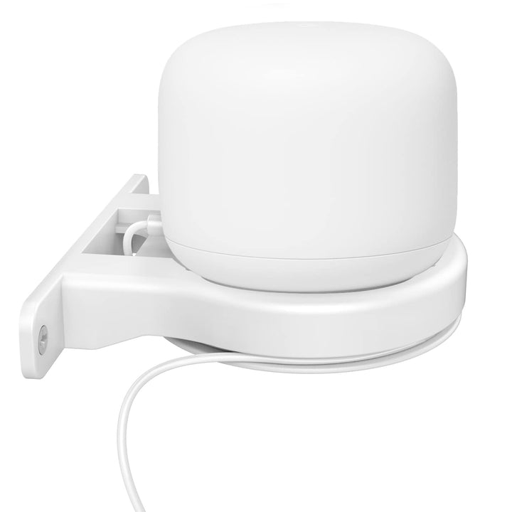 ABS Wall Mount Compatible with Nest WiFi Router- AC2200 Bracket Holder Shelf for Nest WiFi Point [Built-in Cable Management] (White)