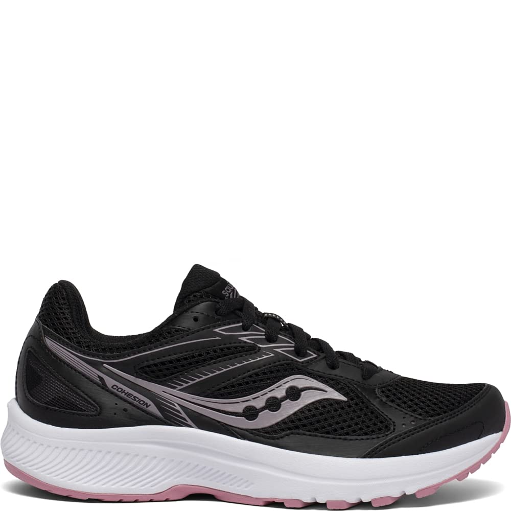 Saucony Women's Cohesion 14 Running Shoe, Black/Pin