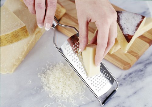 Professional Series Kitchen Grater Fine for Hard Cheese, Citrus Fruits, Garlic, Chili, Cinnamon and Nutmeg with Stainless Steel Blades - Made in USA