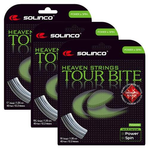 Tour Bite Diamond Rough Tennis String Set-17G-Silver