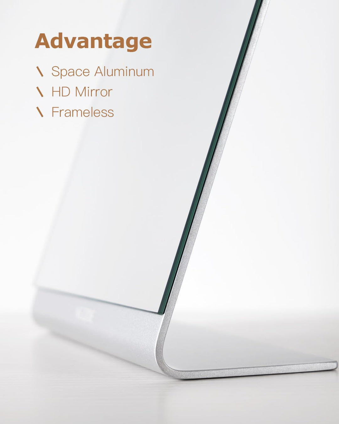 NEZZOE Modern Makeup Mirror, 12 Length Aluminum Desk Mi