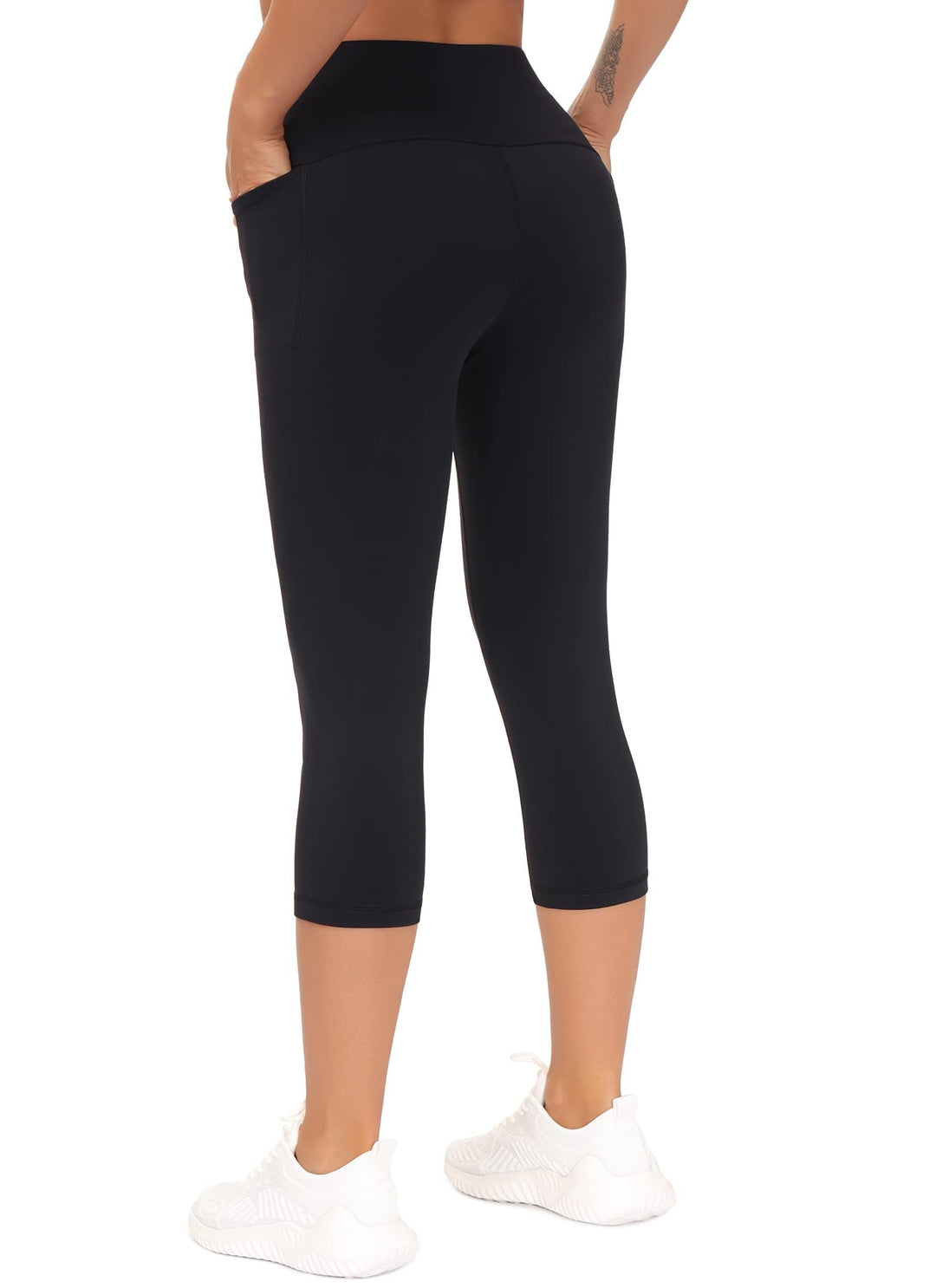 THE GYM PEOPLE Tummy Control Workout Capris Leggings wi