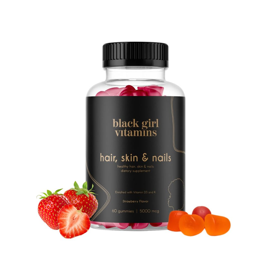 - Hair, Skin, and Nails Gummies with Biotin (6000 mcg), Zinc, Gelatin Free, Vitamin A, and Vitamin E - Gluten-Free. Made in The USA (Strawberry, 60 Count) 30 Day Supply