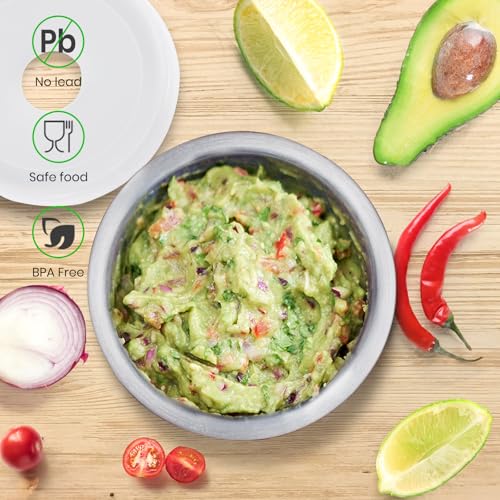 18/8 Stainless Steel Mortar and Pestle with Brush,Pill Crusher,Spice Grinder,Herb Bowl,Pesto Powder