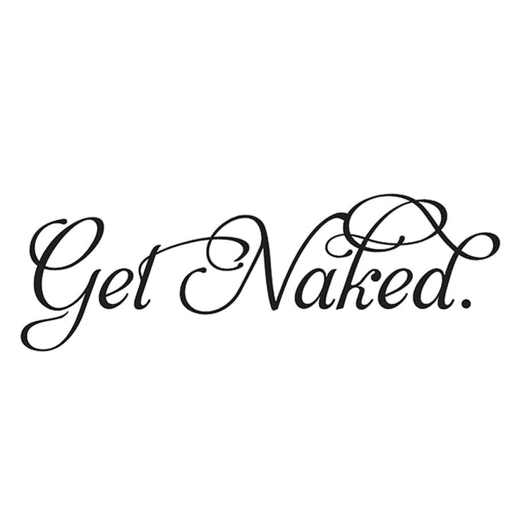 Get Naked Wall Decals Free Standing Letters Removable Waterproof Vinyl Wall Stickers for Shower Room Bathroom Decor Black (22 inches x 5.9 inches L)